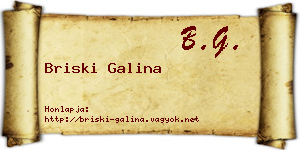 Briski Galina névjegykártya